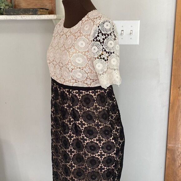 A Pea in the Pod lace maternity dress womens size small black and white lace - Picture 6 of 11